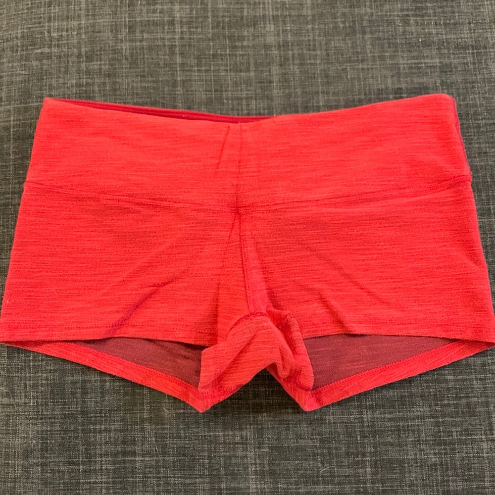 Lululemon Red Heather Workout Shorts